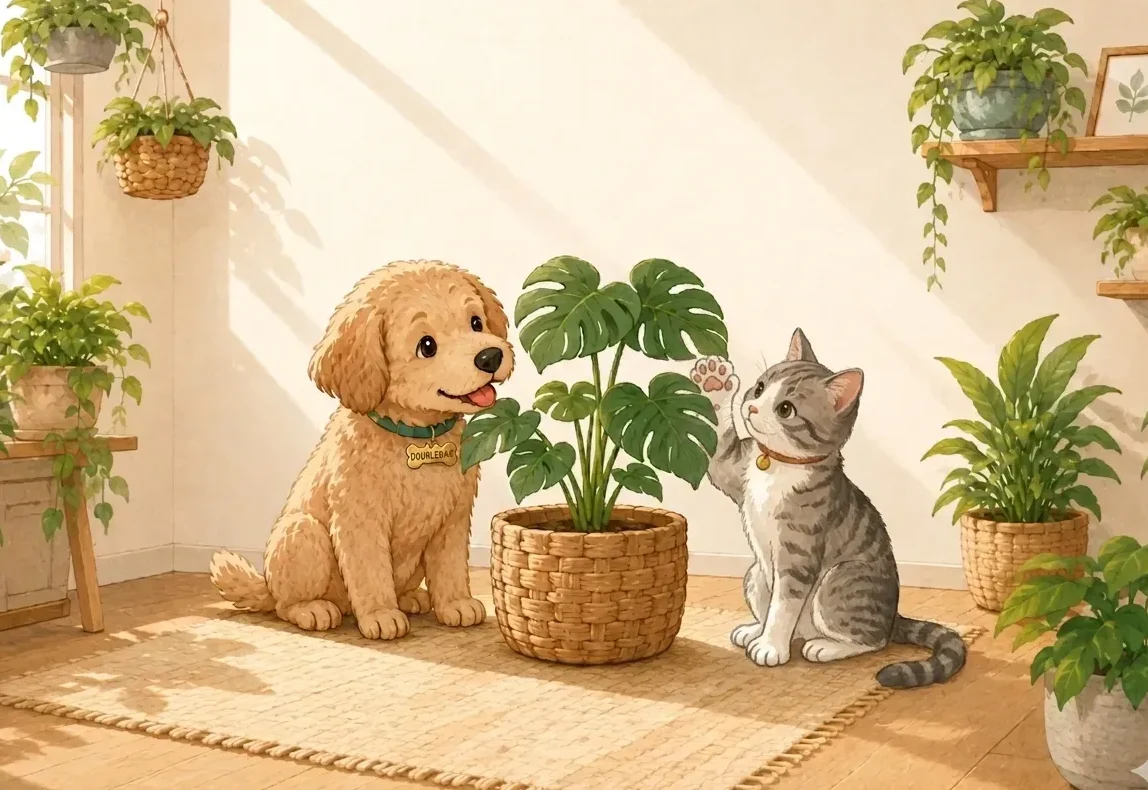 cat-dog-plant
